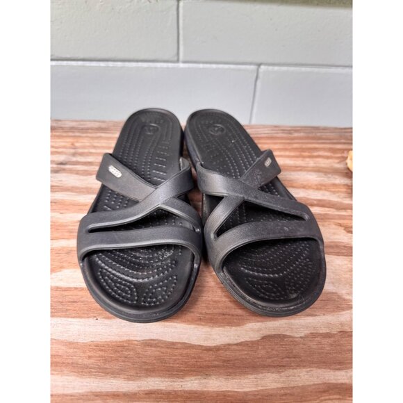 Black Crocs Womens Slip-On Sandals W10 Lightweight & Comfortable - Picture 2 of 10